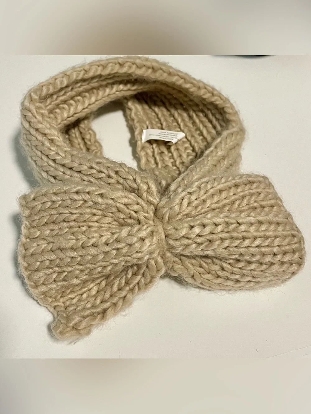 Chunky Knit Bow Headband | Cream Winter Ear Warmer | One Size